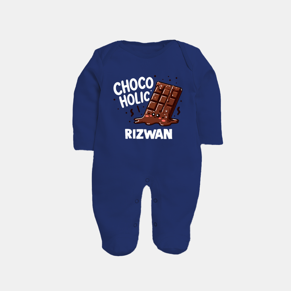 Choco Holic Chocolate Lover Full body suit - NAVY BLUE - New Born (Chest 7.5")
