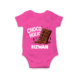 Choco Holic Chocolate Lover Romper - HOT PINK - New Born (Chest 14")