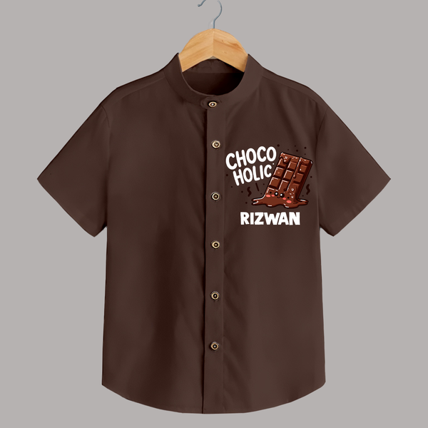 Choco Holic Chocolate Lover Shirt - CHOCOLATE BROWN - 0 - 6 Months Old (Chest 23")