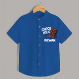 Choco Holic Chocolate Lover Shirt - COBALT BLUE - 0 - 6 Months Old (Chest 23")