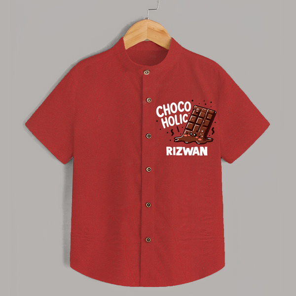 Choco Holic Chocolate Lover Shirt - RED - 0 - 6 Months Old (Chest 23")