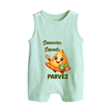 Samosa Squad Foodie Button Romper - MINT GREEN - New Born (Chest 18")