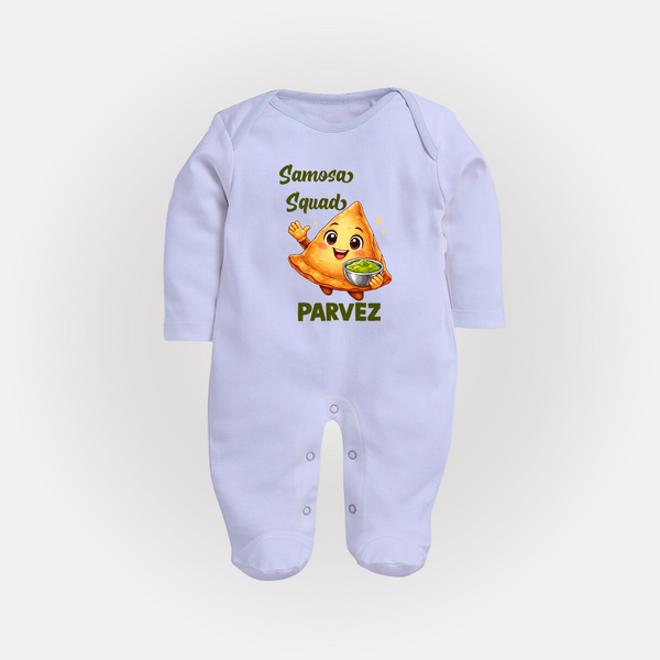 Samosa Squad Foodie Full body suit - BABY BLUE - New Born (Chest 7.5")
