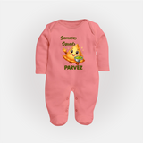 Samosa Squad Foodie Full body suit - PEACH - New Born (Chest 7.5")