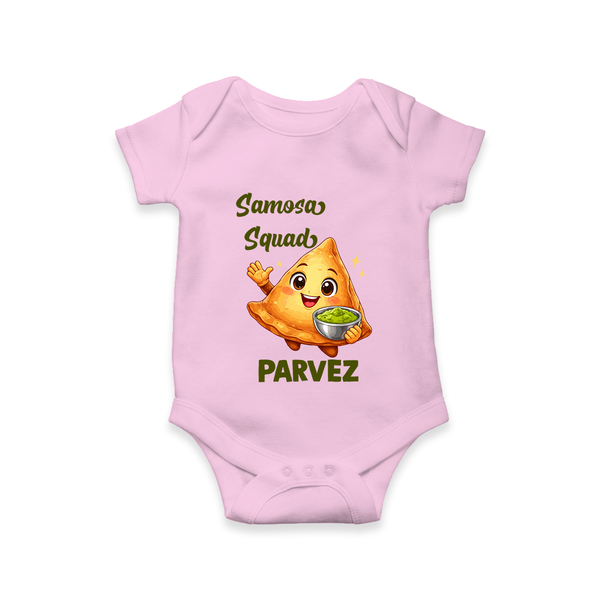 Samosa Squad Foodie Romper - BABY PINK - New Born (Chest 14")