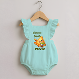 Samosa Squad Foodie Romper Frock - MINT GREEN - 0 - 3 Months Old (Chest 19")