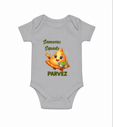 Samosa Squad Foodie Romper - GREY - New Born (Chest 14")