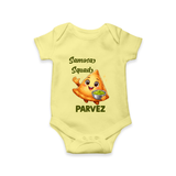 Samosa Squad Foodie Romper - PASTEL YELLOW - New Born (Chest 14")