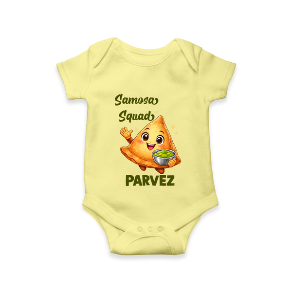 Samosa Squad Foodie Romper - PASTEL YELLOW - New Born (Chest 14")