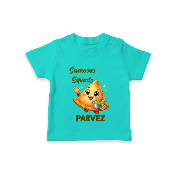 Samosa Squad Foodie Tshirt - TEAL - 0-5 Months Old (Chest 17")
