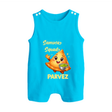 Samosa Squad Foodie Button Romper - SKY BLUE - New Born (Chest 18")