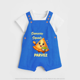 Samosa Squad Foodie Dungaree - COBALT BLUE - 0 - 5 Months Old (Chest 18")
