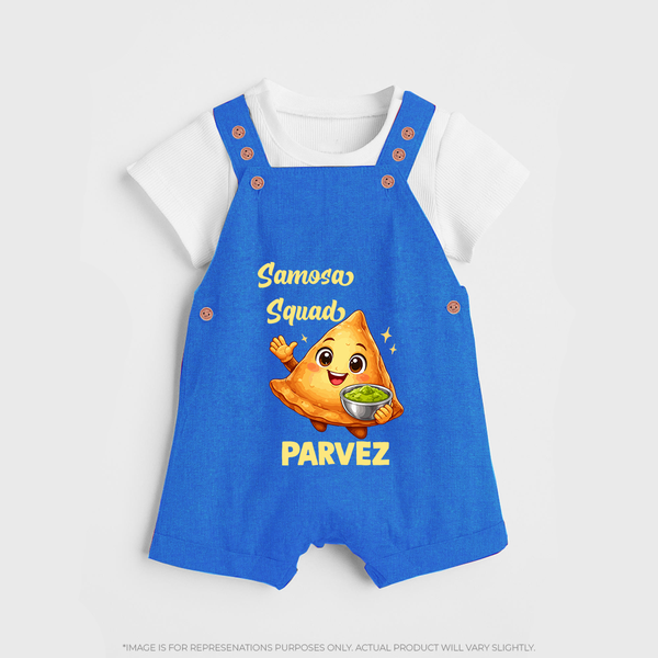 Samosa Squad Foodie Dungaree - COBALT BLUE - 0 - 5 Months Old (Chest 18")