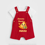 Samosa Squad Foodie Dungaree - RED - 0 - 5 Months Old (Chest 18")