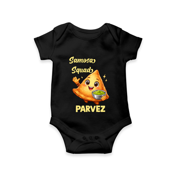 Samosa Squad Foodie Romper - BLACK - New Born (Chest 14")
