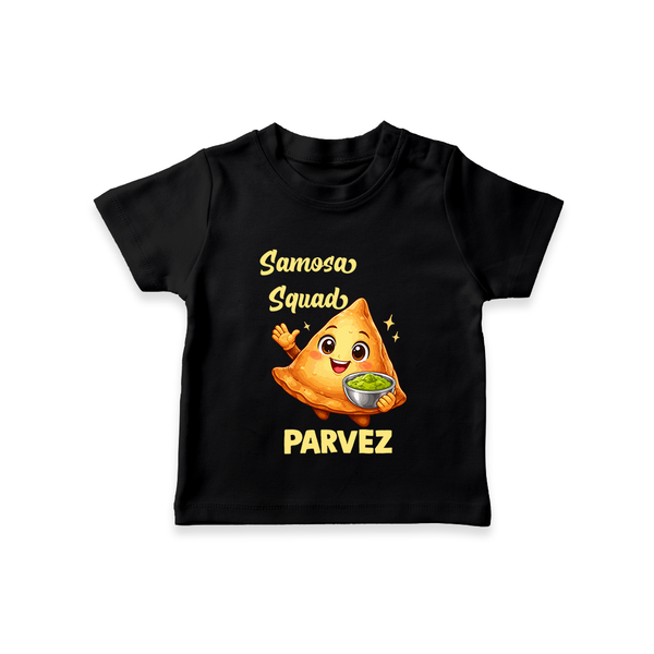 Samosa Squad Foodie Tshirt - BLACK - 0-5 Months Old (Chest 17")