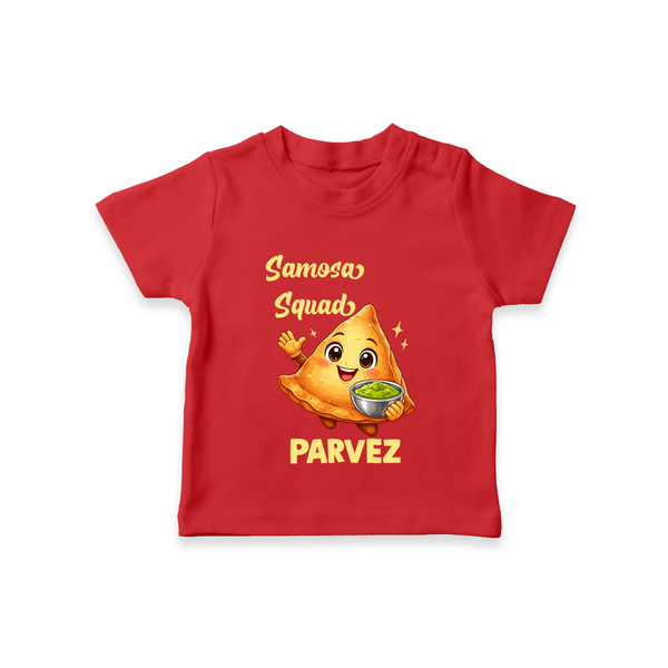 Samosa Squad Foodie Tshirt - RED - 0-5 Months Old (Chest 17")