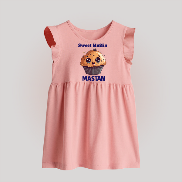Sweet Muffin Personalized Baby Frock - BABY PINK - 0 - 3 Months Old (Chest 17")