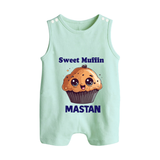 Sweet Muffin Personalized Button Romper - MINT GREEN - New Born (Chest 18")
