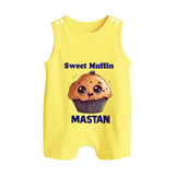 Sweet Muffin Personalized Button Romper - PASTEL YELLOW - New Born (Chest 18")