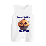 Sweet Muffin Personalized Button Romper - WHITE - New Born (Chest 18")