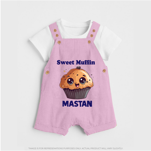 Sweet Muffin Personalized Dungaree - BABY PINK - 0 - 5 Months Old (Chest 18")