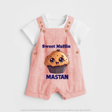 Sweet Muffin Personalized Dungaree - PEACH - 0 - 5 Months Old (Chest 18")