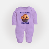 Sweet Muffin Personalized Full body suit - LILAC - New Born (Chest 7.5")