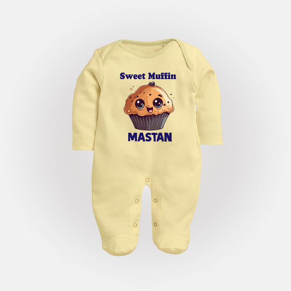 Sweet Muffin Personalized Full body suit - PASTEL YELLOW - New Born (Chest 7.5")