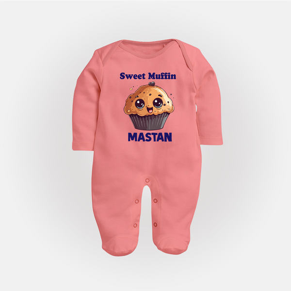 Sweet Muffin Personalized Full body suit - PEACH - New Born (Chest 7.5")