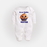 Sweet Muffin Personalized Full body suit - WHITE - New Born (Chest 7.5")