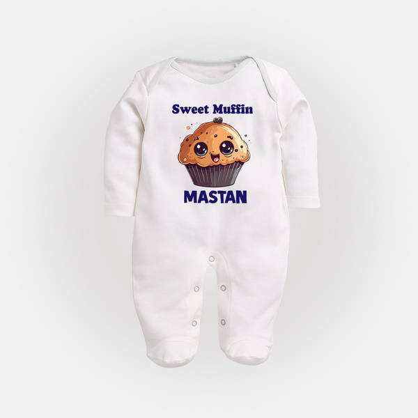 Sweet Muffin Personalized Full body suit - WHITE - New Born (Chest 7.5")