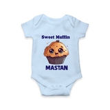 Sweet Muffin Personalized Baby Romper - BABY BLUE - New Born (Chest 14")