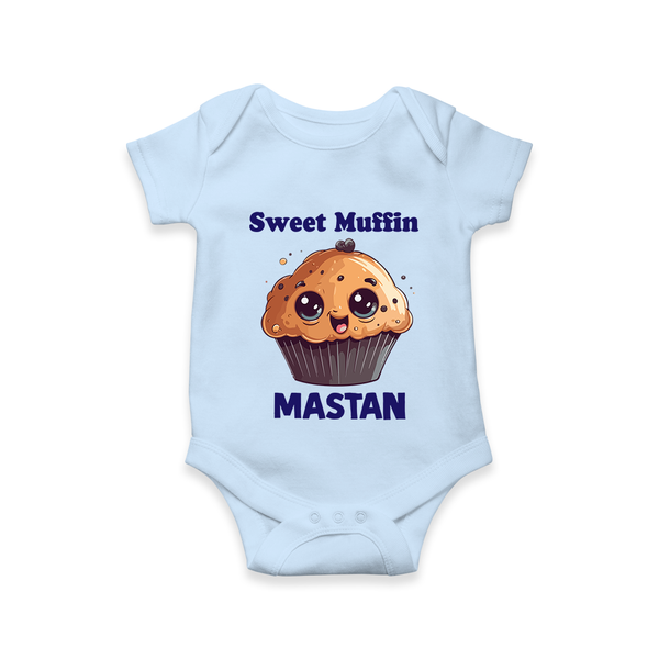 Sweet Muffin Personalized Baby Romper - BABY BLUE - New Born (Chest 14")