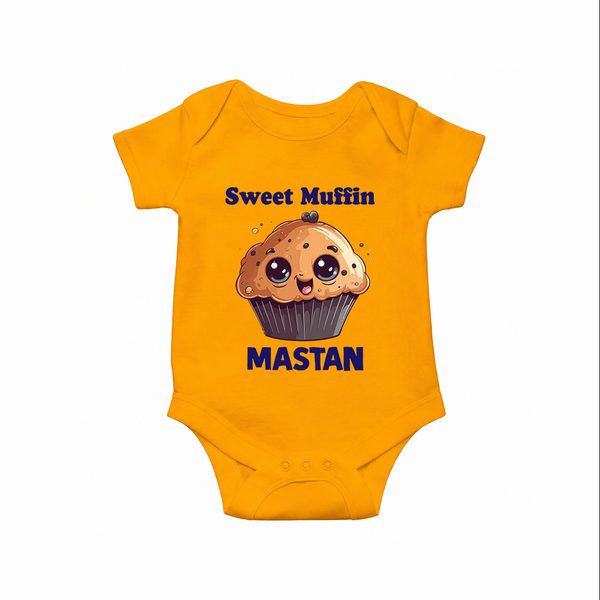 Sweet Muffin Personalized Baby Romper - CHROME YELLOW - New Born (Chest 14")