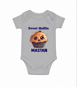 Sweet Muffin Personalized Baby Romper - GREY - New Born (Chest 14")