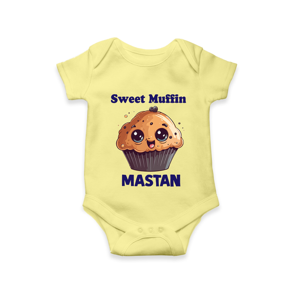 Sweet Muffin Personalized Baby Romper - PASTEL YELLOW - New Born (Chest 14")