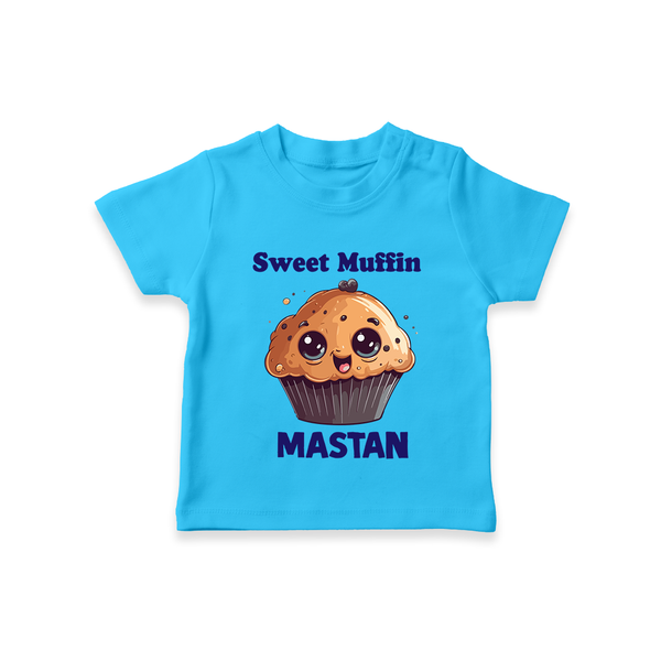 Sweet Muffin Personalized Tshirt - SKY BLUE - 0-5 Months Old (Chest 17")