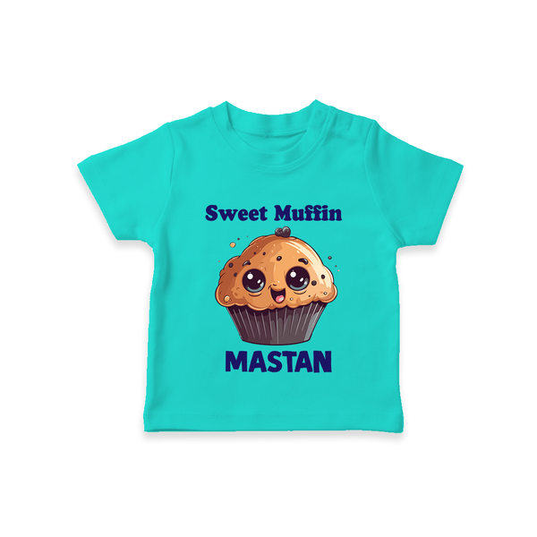 Sweet Muffin Personalized Tshirt - TEAL - 0-5 Months Old (Chest 17")