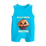 Sweet Muffin Personalized Button Romper - SKY BLUE - New Born (Chest 18")