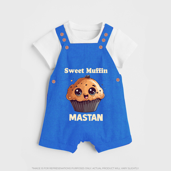 Sweet Muffin Personalized Dungaree - COBALT BLUE - 0 - 5 Months Old (Chest 18")