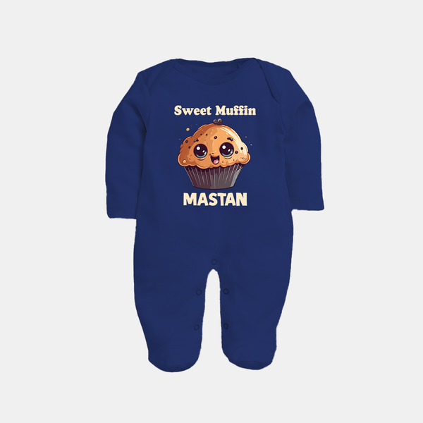 Sweet Muffin Personalized Full body suit - NAVY BLUE - New Born (Chest 7.5")