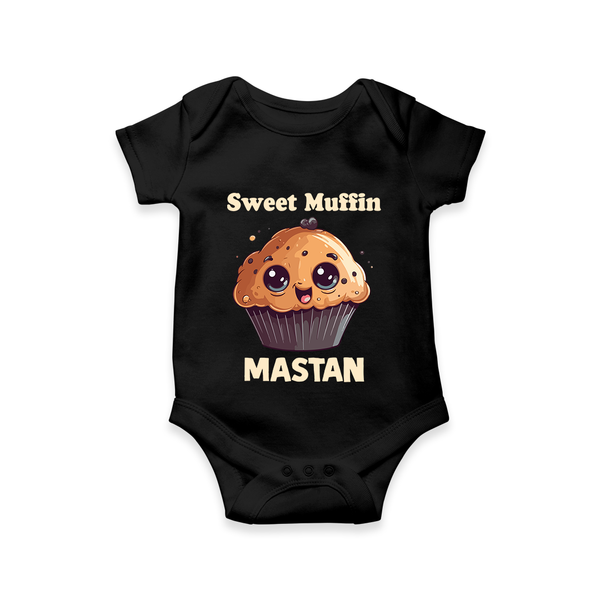 Sweet Muffin Personalized Baby Romper - BLACK - New Born (Chest 14")