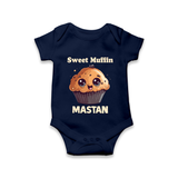 Sweet Muffin Personalized Baby Romper - NAVY BLUE - New Born (Chest 14")