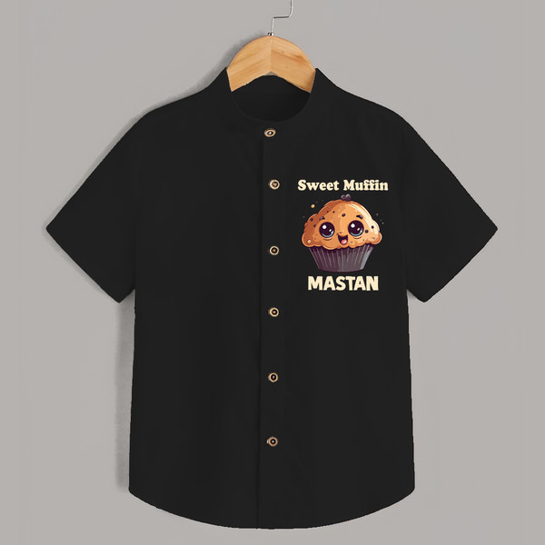 Sweet Muffin Personalized Shirt - BLACK - 0 - 6 Months Old (Chest 23")