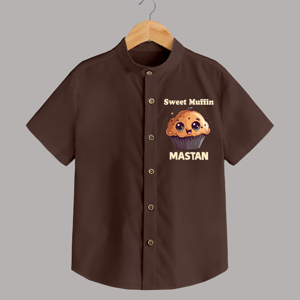 Sweet Muffin Personalized Shirt - CHOCOLATE BROWN - 0 - 6 Months Old (Chest 23")