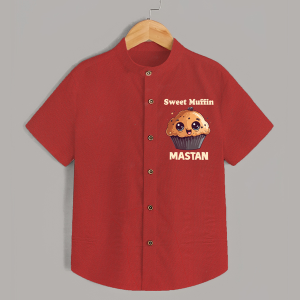 Sweet Muffin Personalized Shirt - RED - 0 - 6 Months Old (Chest 23")