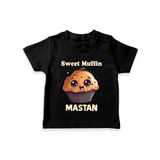 Sweet Muffin Personalized Tshirt - BLACK - 0-5 Months Old (Chest 17")