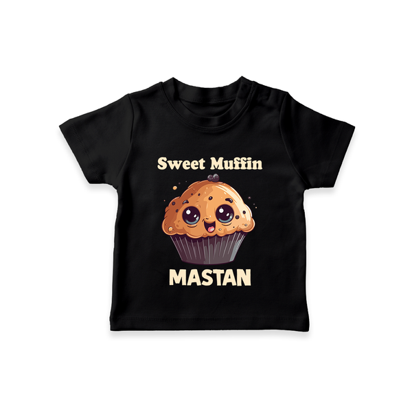 Sweet Muffin Personalized Tshirt - BLACK - 0-5 Months Old (Chest 17")