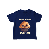 Sweet Muffin Personalized Tshirt - NAVY BLUE - 0-5 Months Old (Chest 17")